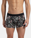 Super Combed Cotton Elastane Stretch Printed Trunk with Ultrasoft Waistband - Nickle
