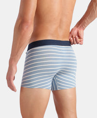 Super Combed Cotton Elastane Stretch Stripe Trunk with Ultrasoft Waistband - Faded Denim