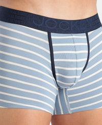 Super Combed Cotton Elastane Stretch Stripe Trunk with Ultrasoft Waistband - Faded Denim