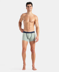 Super Combed Cotton Elastane Stretch Stripe Trunk with Ultrasoft Waistband - Jadeite