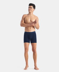 Super Combed Cotton Elastane Stretch Solid Boxer Brief with StayFresh Treatment - Navy