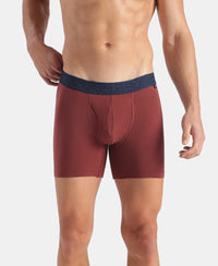 Super Combed Cotton Elastane Stretch Solid Boxer Brief with StayFresh Treatment - Port