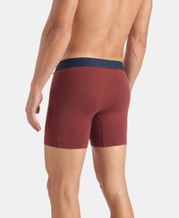 Super Combed Cotton Elastane Stretch Solid Boxer Brief with StayFresh Treatment - Port