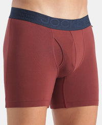 Super Combed Cotton Elastane Stretch Solid Boxer Brief with StayFresh Treatment - Port