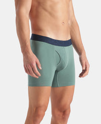 Super Combed Cotton Elastane Stretch Solid Boxer Brief with StayFresh Treatment - Sage Brush Green