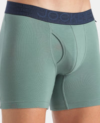 Super Combed Cotton Elastane Stretch Solid Boxer Brief with StayFresh Treatment - Sage Brush Green