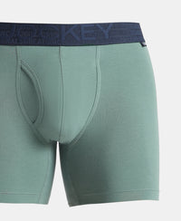 Super Combed Cotton Elastane Stretch Solid Boxer Brief with StayFresh Treatment - Sage Brush Green
