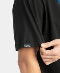 Super Combed Cotton Rich Graphic Printed Oversized T-Shirt - Black