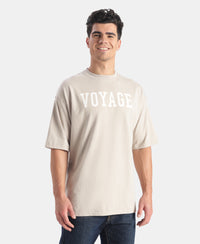 Super Combed Cotton Rich Graphic Printed Oversized T-Shirt - Dove