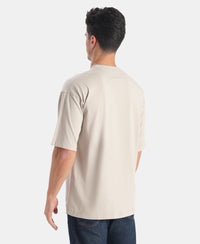 Super Combed Cotton Rich Graphic Printed Oversized T-Shirt - Dove