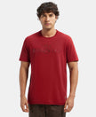 Super Combed Cotton Rich Graphic Printed Round Neck Half Sleeve T-Shirt - Sundried Tomato