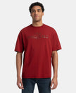 Super Combed Cotton Rich Graphic Printed Oversized T-Shirt - Sundried Tomato USA
