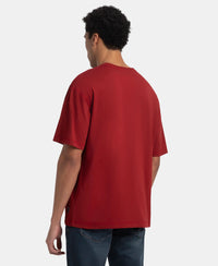 Super Combed Cotton Rich Graphic Printed Oversized T-Shirt - Sundried Tomato USA