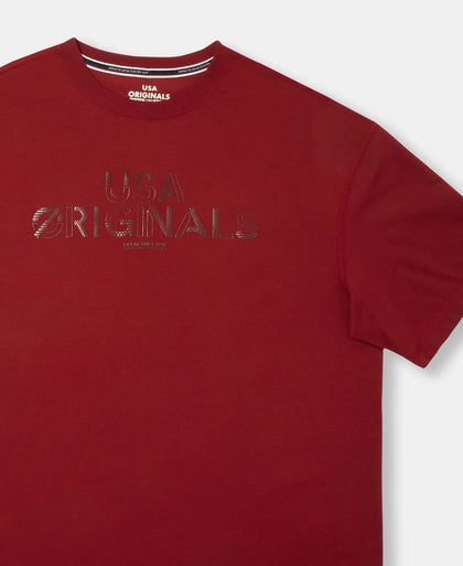 Super Combed Cotton Rich Graphic Printed Oversized T-Shirt - Sundried Tomato USA