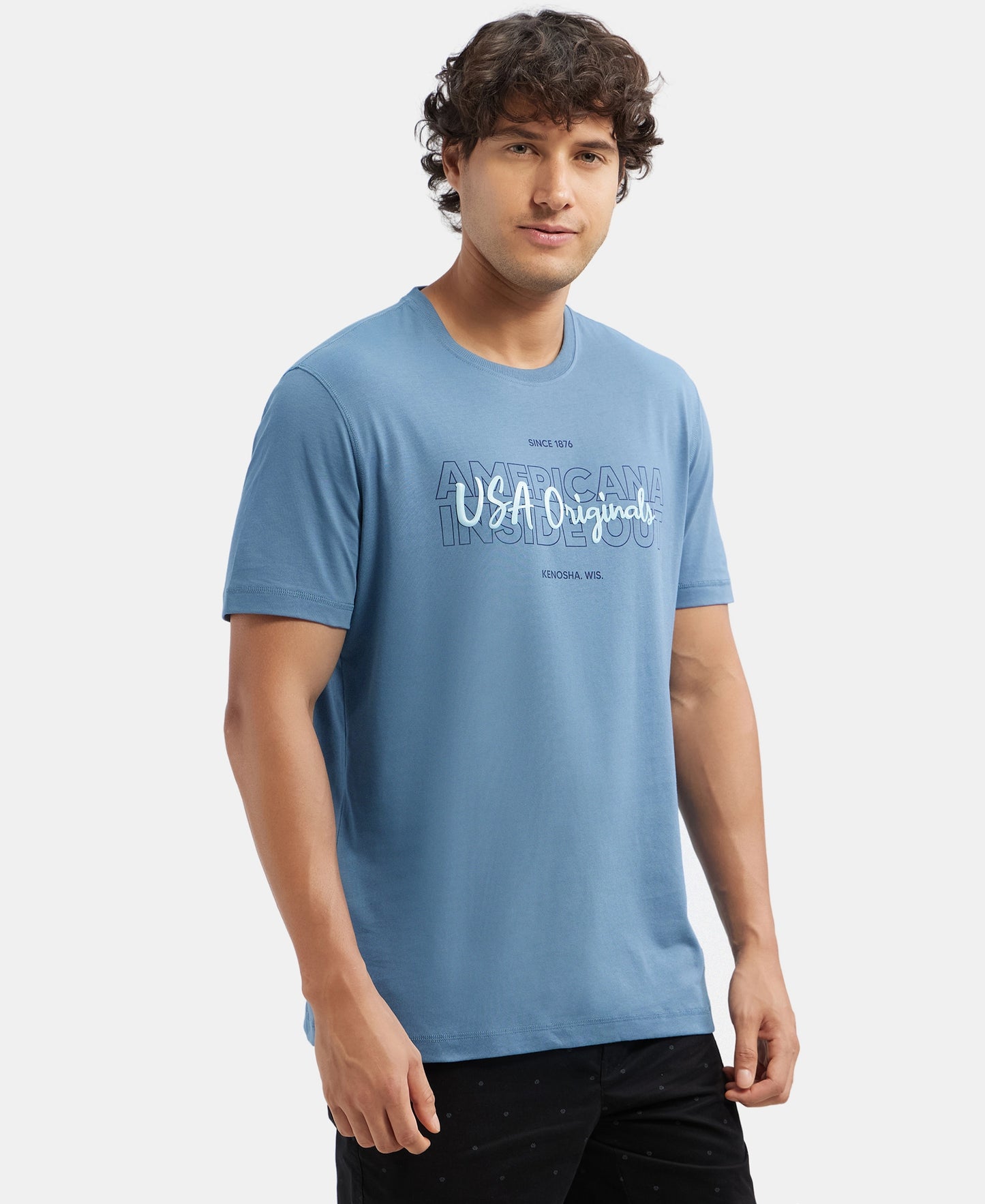 Super Combed Cotton Rich Graphic Printed Round Neck Half Sleeve T-Shirt - Stellar USA