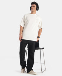 Super Combed Cotton Rich Graphic Printed Oversized T-Shirt - White