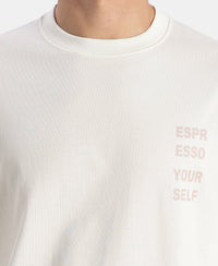 Super Combed Cotton Rich Graphic Printed Oversized T-Shirt - White