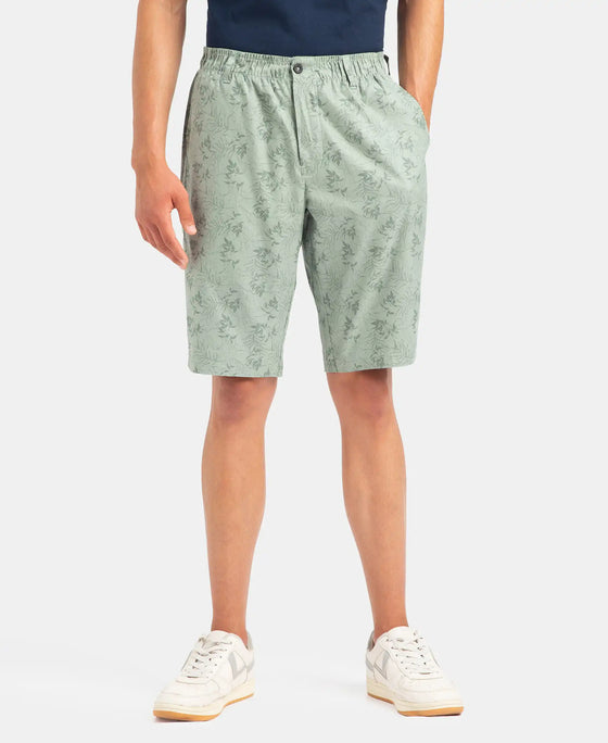 Super Combed Mercerized Cotton Woven Fabric Bermuda with Side Pockets - Iceberg Green