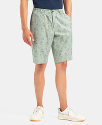 Super Combed Mercerized Cotton Woven Fabric Bermuda with Side Pockets - Iceberg Green