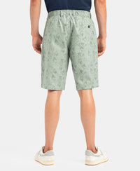 Super Combed Mercerized Cotton Woven Fabric Bermuda with Side Pockets - Iceberg Green