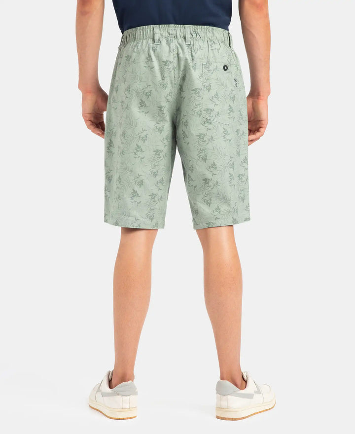 Super Combed Mercerized Cotton Woven Fabric Bermuda with Side Pockets - Iceberg Green
