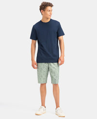 Super Combed Mercerized Cotton Woven Fabric Bermuda with Side Pockets - Iceberg Green