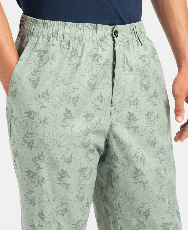 Super Combed Mercerized Cotton Woven Fabric Bermuda with Side Pockets - Iceberg Green