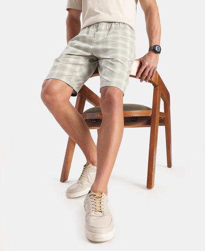 Super Combed Mercerized Cotton Woven Fabric Bermuda with Side Pockets - Shadow & Birch