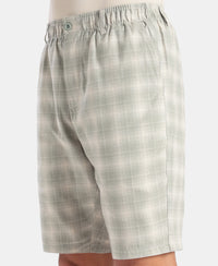 Super Combed Mercerized Cotton Woven Fabric Bermuda with Side Pockets - Shadow & Birch