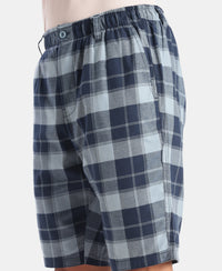Super Combed Mercerized Cotton Woven Fabric Bermuda with Side Pockets - Windward Blue & Navy