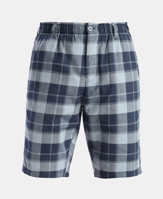 Super Combed Mercerized Cotton Woven Fabric Bermuda with Side Pockets - Windward Blue & Navy