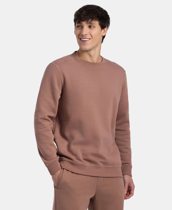 Super Combed Cotton Rich Fleece Sweatshirt with StayWarm Technology - Brownie