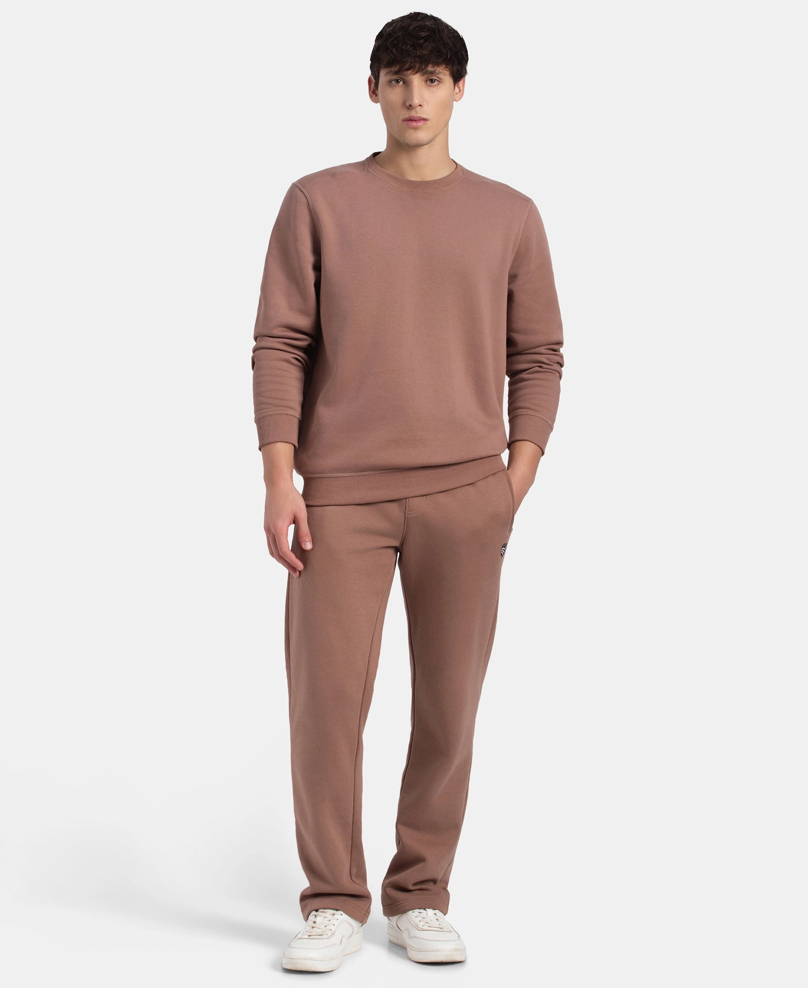 Super Combed Cotton Rich Fleece Sweatshirt with StayWarm Technology - Brownie