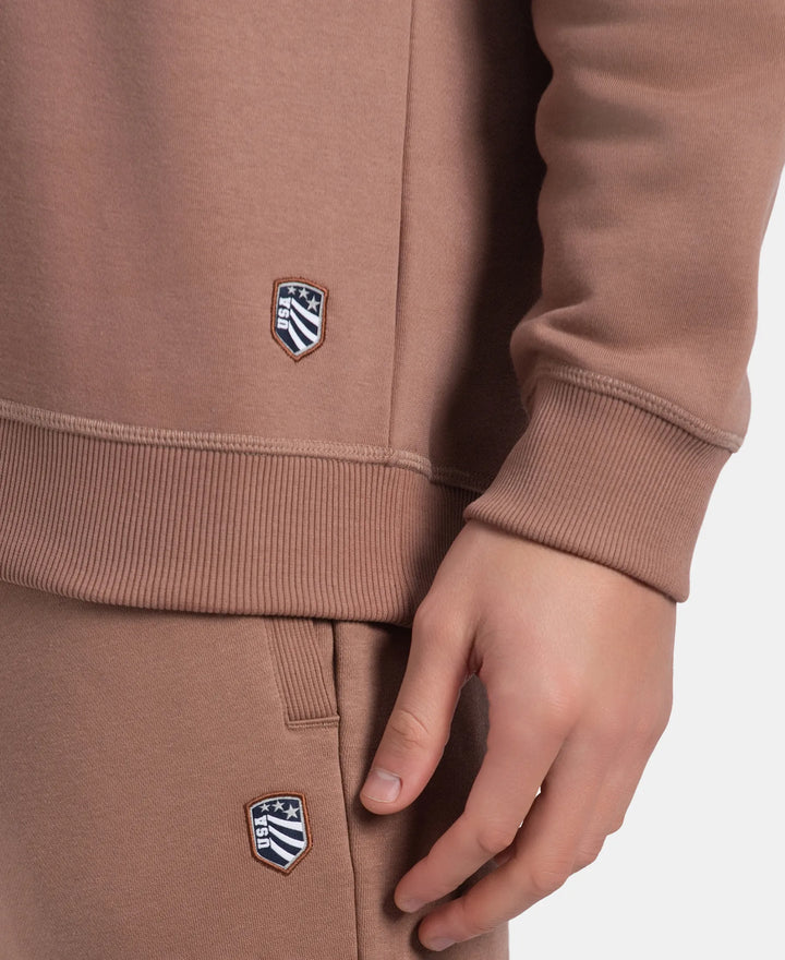 Super Combed Cotton Rich Fleece Sweatshirt with StayWarm Technology - Brownie