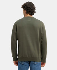 Super Combed Cotton Rich Fleece Sweatshirt with StayWarm Technology - Deep Olive-3