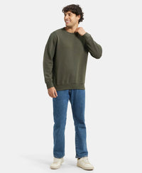 Super Combed Cotton Rich Fleece Sweatshirt with StayWarm Technology - Deep Olive-6