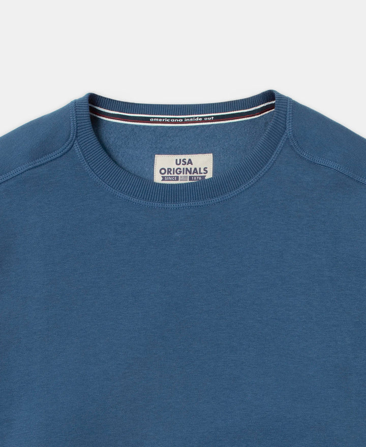 Super Combed Cotton Rich Fleece Sweatshirt with StayWarm Technology - Ensign Blue