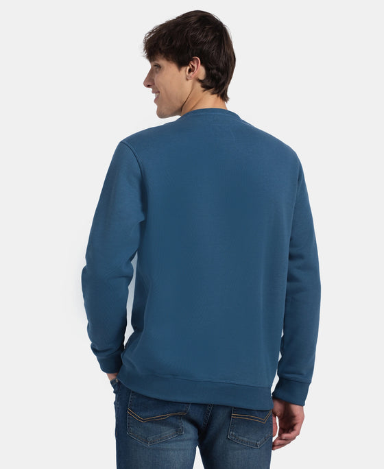 Super Combed Cotton Rich Fleece Sweatshirt with StayWarm Technology - Ensign Blue