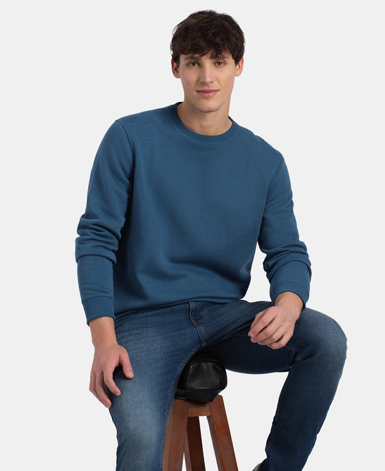 Super Combed Cotton Rich Fleece Sweatshirt with StayWarm Technology - Ensign Blue