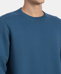 Super Combed Cotton Rich Fleece Sweatshirt with StayWarm Technology - Ensign Blue