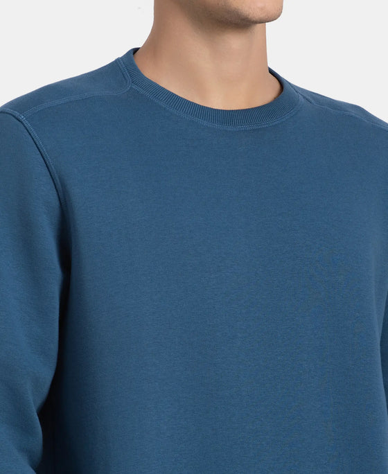 Super Combed Cotton Rich Fleece Sweatshirt with StayWarm Technology - Ensign Blue