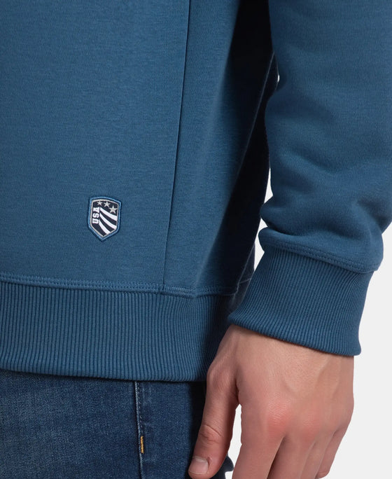 Super Combed Cotton Rich Fleece Sweatshirt with StayWarm Technology - Ensign Blue
