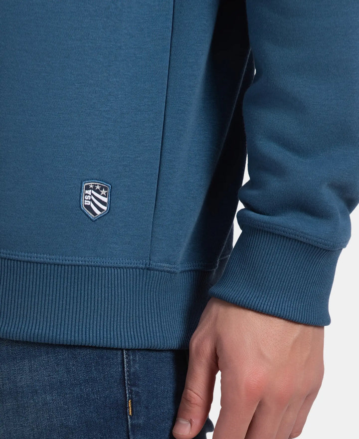 Super Combed Cotton Rich Fleece Sweatshirt with StayWarm Technology - Ensign Blue