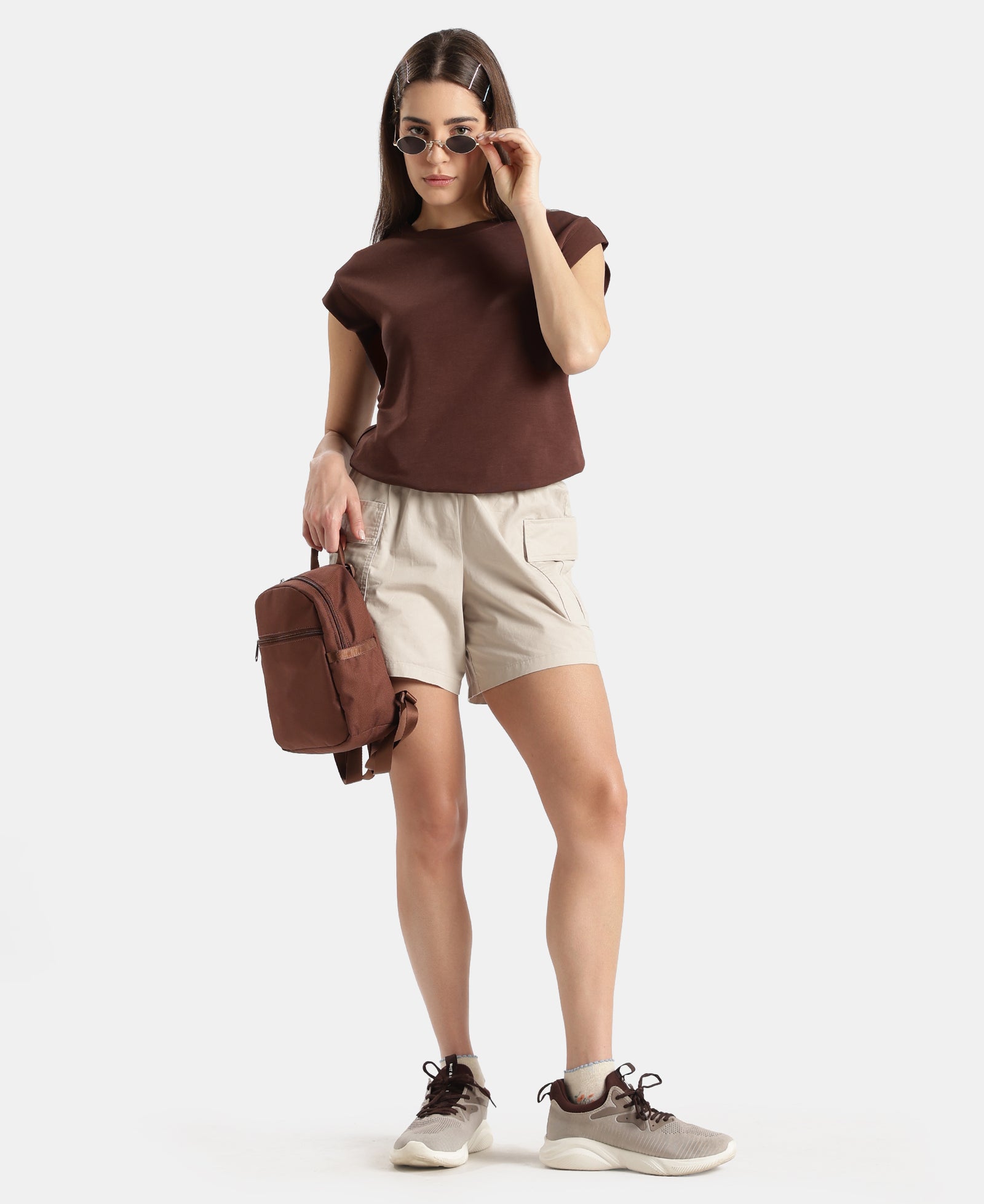 Super Combed Cotton Rich Hybrid Tank Top with Ribbed Sleeves - Chicory Coffee