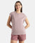 Super Combed Cotton Rich Hybrid Tank Top with Ribbed Sleeves - Quail