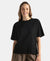 Super Combed Cotton Rich Oversized T-Shirt With Dolman Sleeve Styling - Black