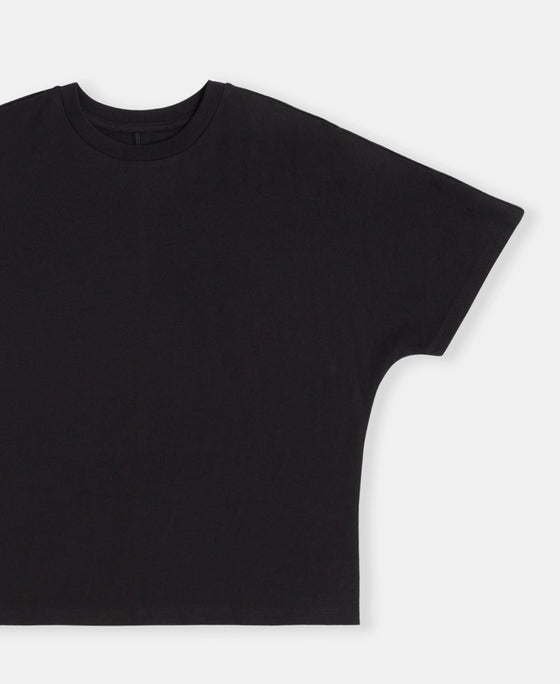 Super Combed Cotton Rich Oversized T-Shirt With Dolman Sleeve Styling - Black