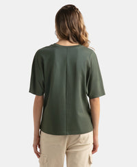 Super Combed Cotton Rich Oversized T-Shirt With Dolman Sleeve Styling - Thyme