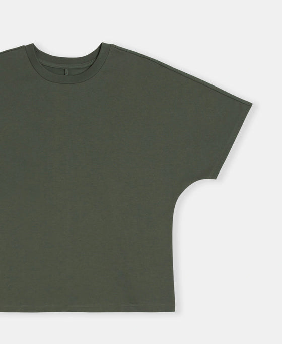 Super Combed Cotton Rich Oversized T-Shirt With Dolman Sleeve Styling - Thyme