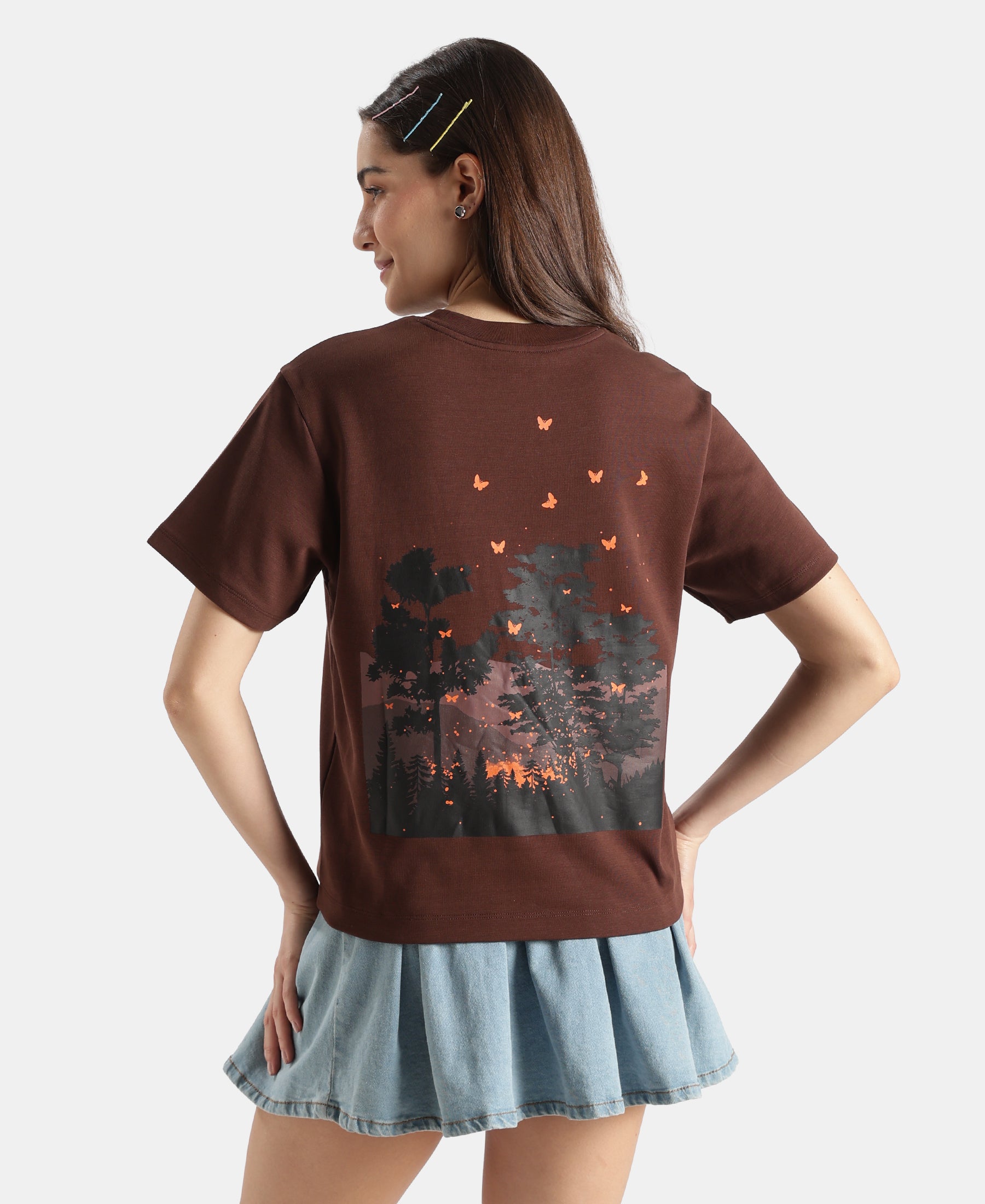 Buy Super Combed Cotton Rich Oversized Graphic Print T-Shirt with